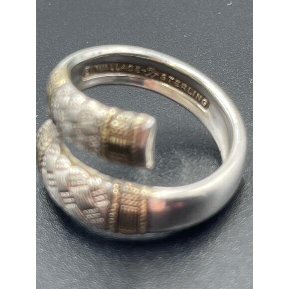 Wallace Sterling Silver Gold Accent Aegean Weave Bypass Band Ring Sz 6.5 6.2g‎ - Picture 9 of 15